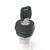 A black and white ignition lock with an inserted key. The key handle has a rectangular shape with bevelled edges.