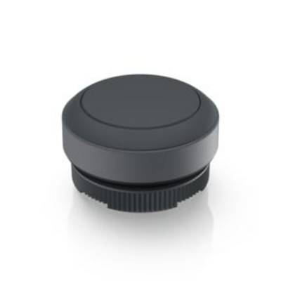 Black knurled rotating knob made of plastic, with knurling at the base.