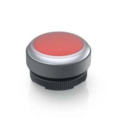 Round red button on a white background, conveys a sense of urgency or activation.