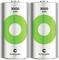 Two rechargeable C batteries with 3000 mAh capacity, silver casing with a green circle in the centre.
