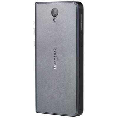 A grey smartphone with a camera on the back. The 'Amazon' logo is embossed in the centre of the device.
