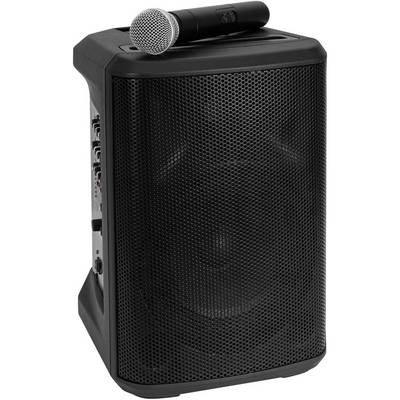 'Black speaker with microphone on top'