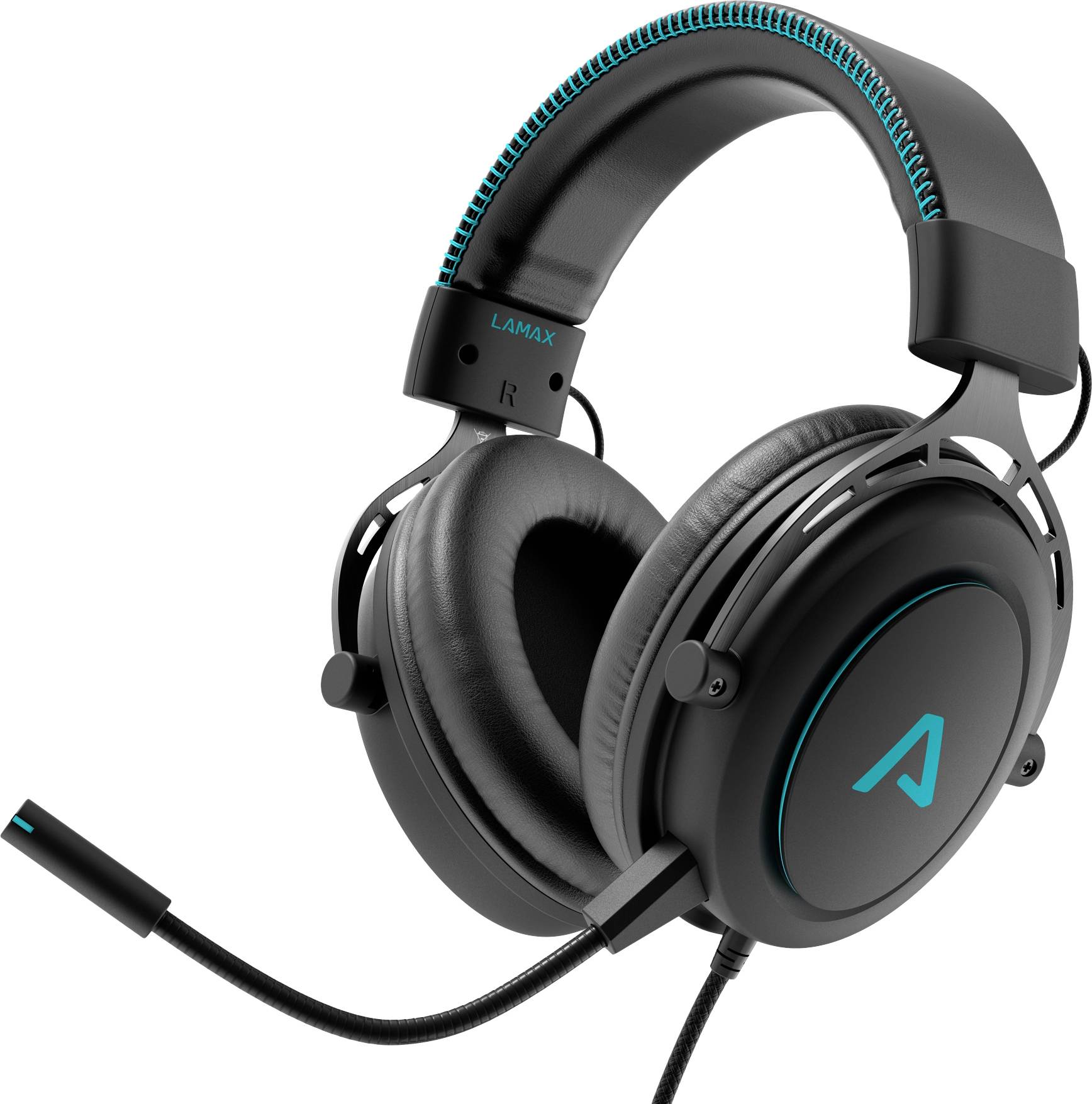 Lamax Heroes General1 Gaming Over-ear headset Corded (1075100) Stereo Black Headset, Volume control