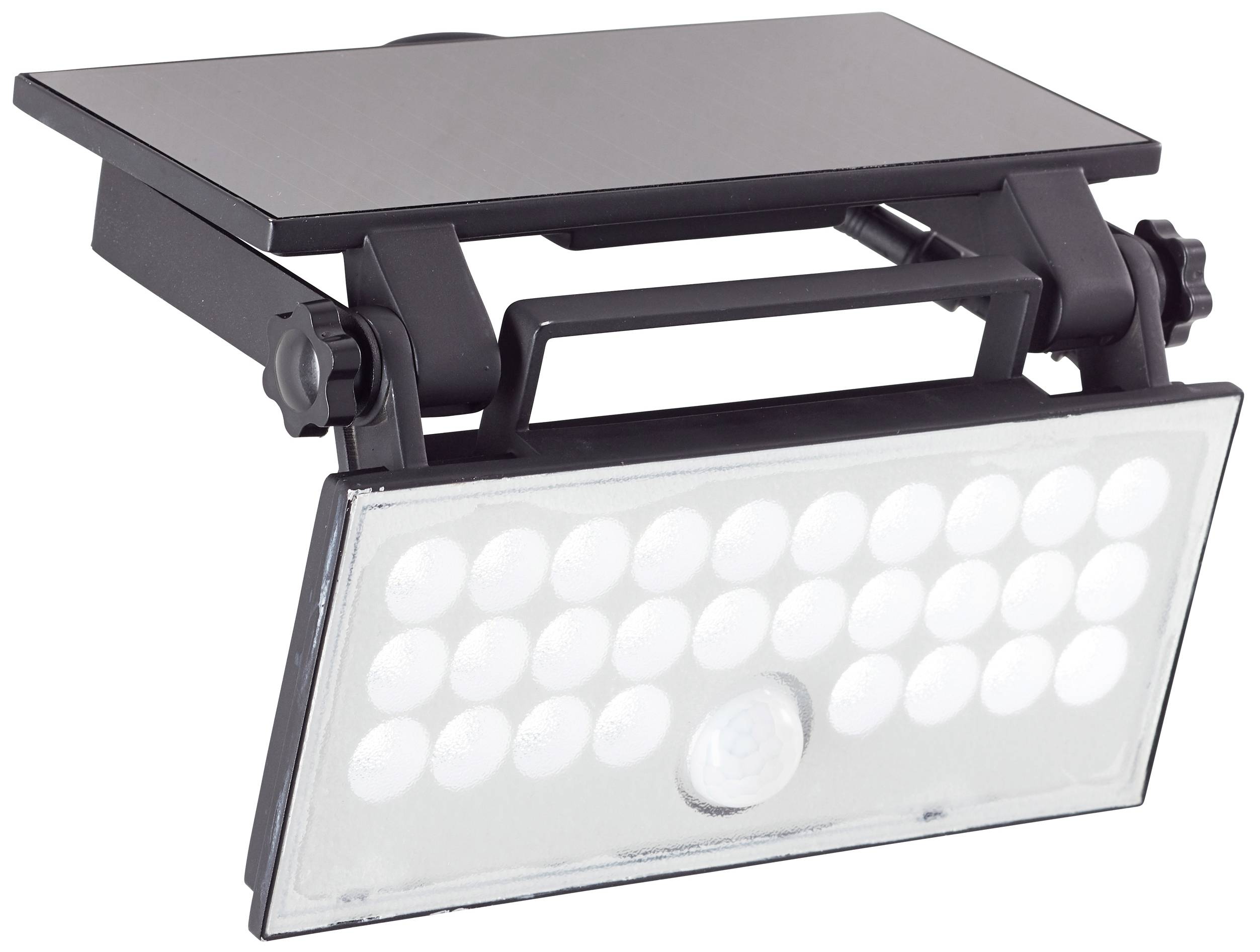 A rectangular LED floodlight with adjustable mounting, ideal for illuminating large areas.