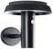 Black, modern outdoor wall light with a cylindrical body and motion sensor, suitable for exterior use.