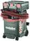 A green industrial vacuum cleaner with a red hose, brand name 'Metabo'. Model: AS 36-18 L 30 PC-CC. Suitable for industrial applications.