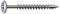 A silver wood screw with partial thread and countersunk head.