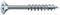 A silver countersunk wood screw with a sharp, spiral thread. Suitable for wood fixings.