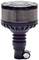 Black rotating beacon light, circular in shape, with a ribbed, translucent casing on top, automotive accessory, most likely for warning purposes.