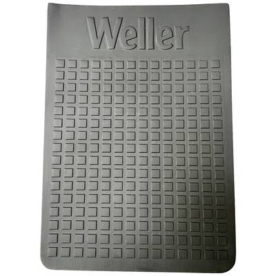 A black silicone mat with the 'Weller' brand name at the top. The mat has a grid-like pattern of square indentations.