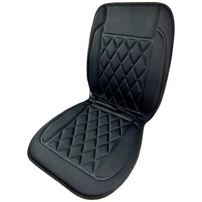 Black seat cushion made from material with a diamond-shaped pattern. Ergonomically designed to enhance seating comfort and support.