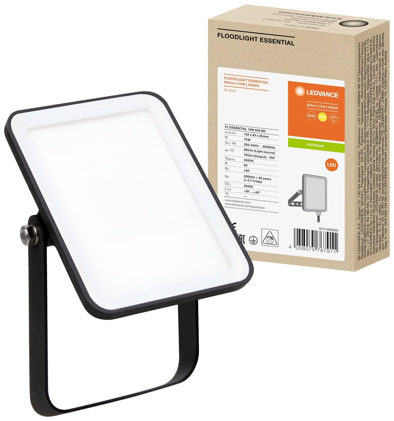 LEDVANCE FL Essential 4058075767911 LED floodlight 10 W Warm white