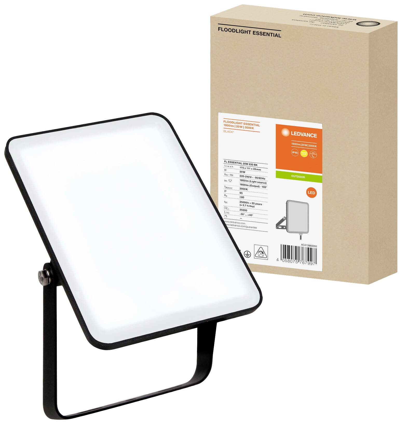 LEDVANCE FL Essential 4058075767997 LED floodlight 20 W Warm white