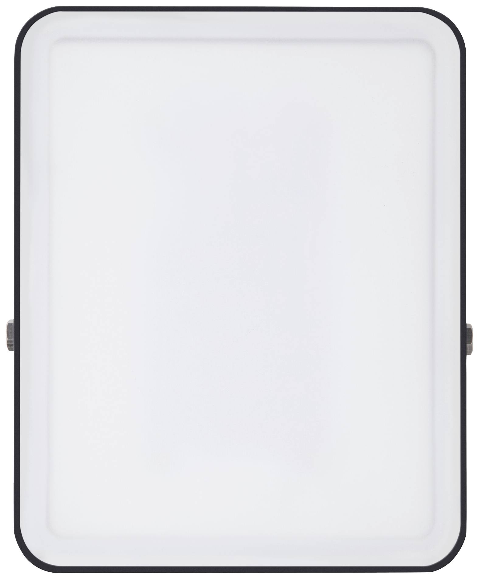 A rectangular panel with white illumination and a black frame, with side mounting brackets visible.