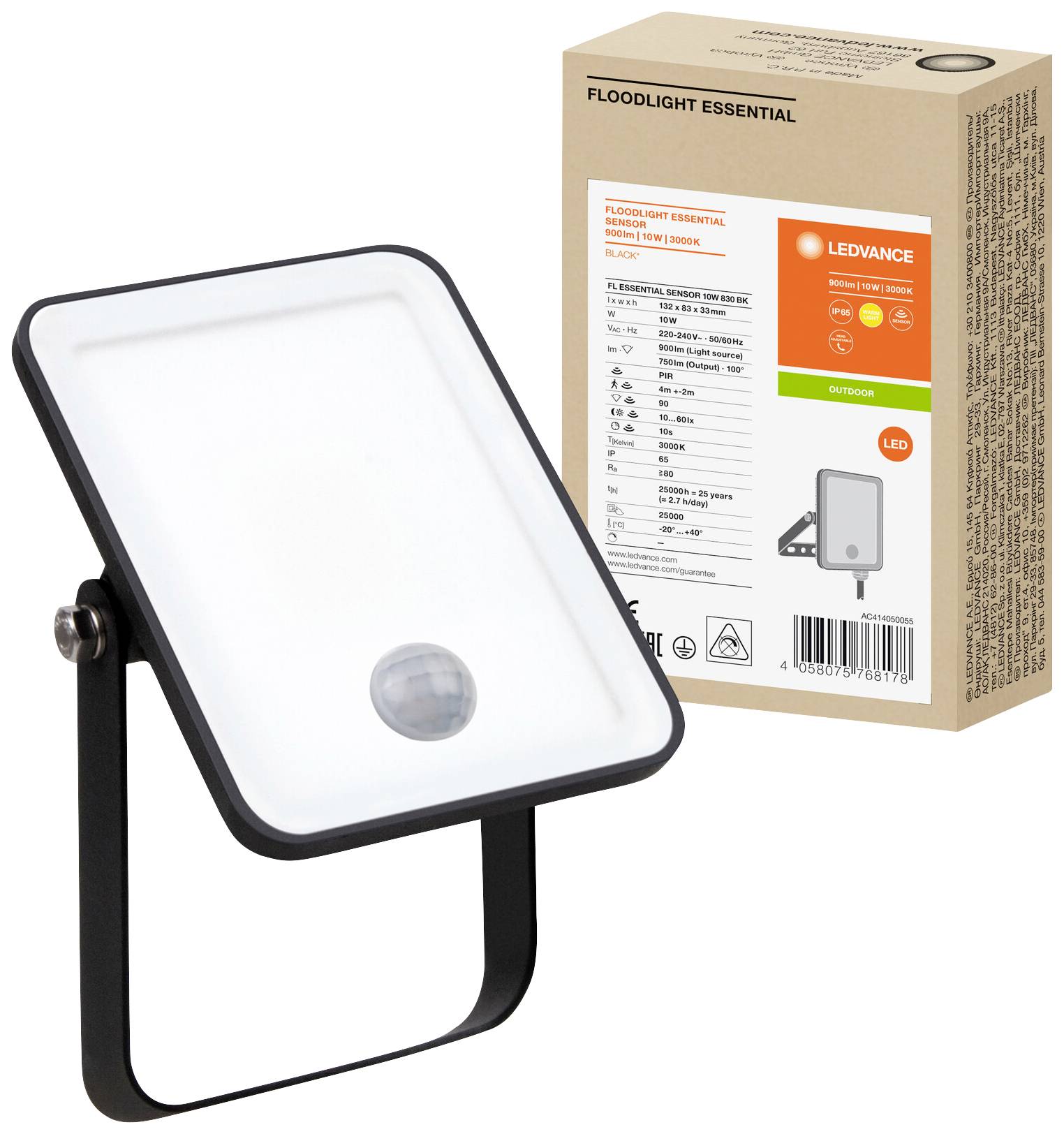 LEDVANCE FL Essential 4058075768178 LED floodlight 10 W Warm white