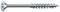 A silver-coloured metal screw with a cross-head and thread running along the shaft, positioned horizontally.