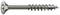 A silver wood screw with a countersunk head and full thread, suitable for wooden joints and craft applications.