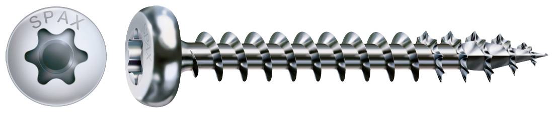 SPAX 201010500355 SPAX Ruko-T Wood screw 5 mm 35 mm Torx, Star socket Steel zinc galvanized 500 pc(s)