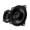 Two black speakers with visible brand logo, placed side by side, emphasise sound quality and modern design.