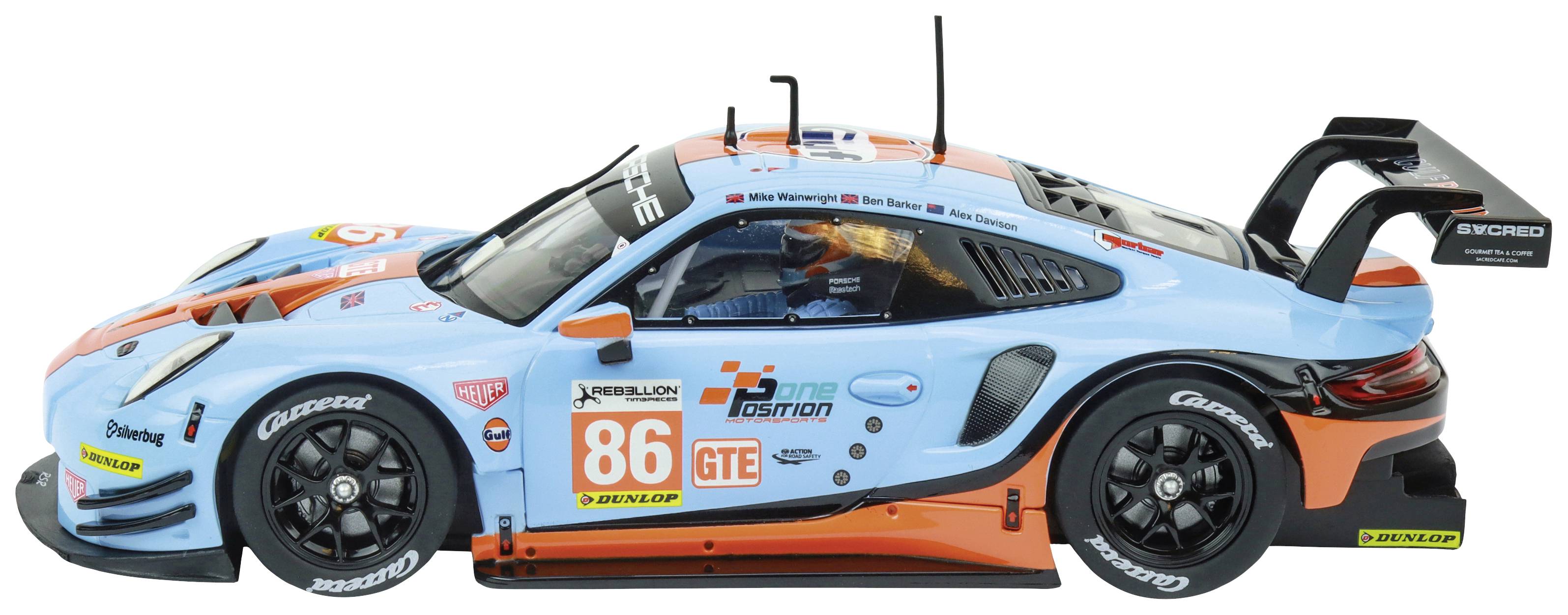 Carrera 20027780 Evolution Car Porsche 911 RSR "Gulf Racing, Mike Wainwright, No. 86", Silverstone 2018-1