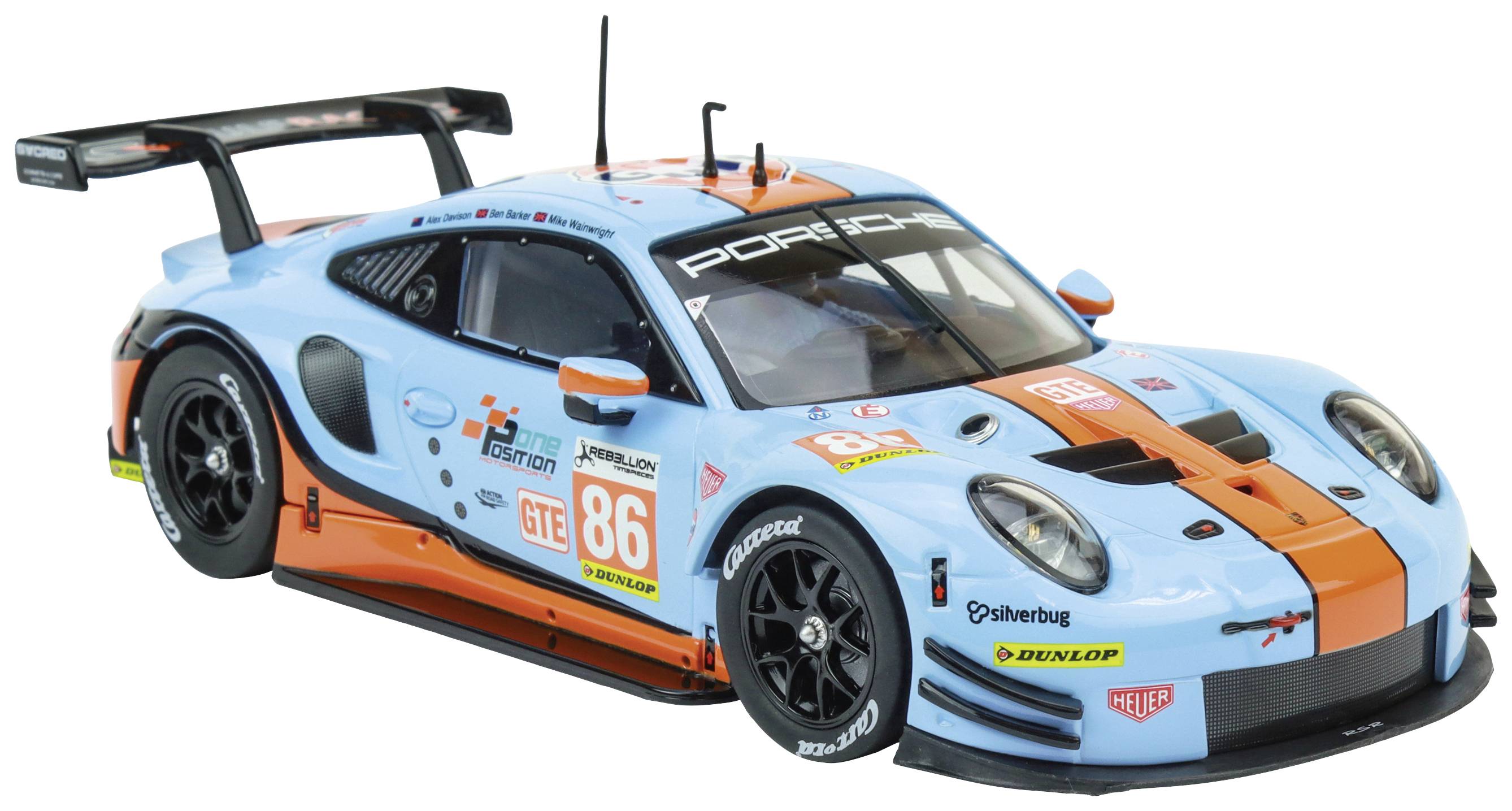 Carrera 20027780 Evolution Car Porsche 911 RSR "Gulf Racing, Mike Wainwright, No. 86", Silverstone 2018-6