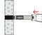 Diagram shows a side view of a screw being mounted into an insulated wall. A red arrow indicates the direction of screwing.
