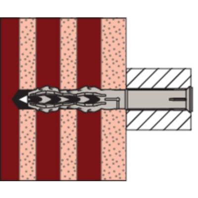 Cross-section of a tunnel boring machine in a tunnel, working its way through layers of earth and rock. On the left, soil, on the right, machine housing.