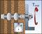 'Illustration of an anchor in a wall with torque indication. Arrow shows rotation direction for tightening the screw, dial for torque measurement.'