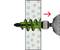 A green wall plug is screwed through a wall. The red arrow indicates the direction of rotation, which represents the drilling motion.