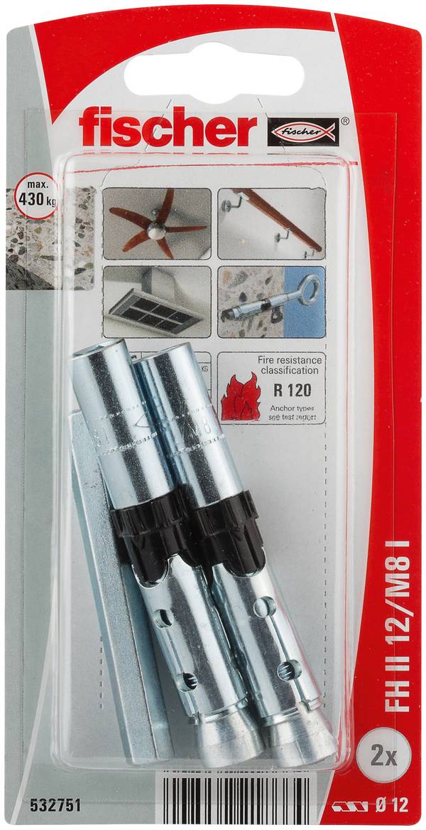 Fischer 532751 FH II 12/M8 I K NV Heavy duty anchor 12 mm 1 Set