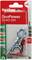 Plastic packaging containing two metal screw hooks and wall plugs, brand 'fischer DuoPower 8x40 OH', designed for robust fixing in masonry.
