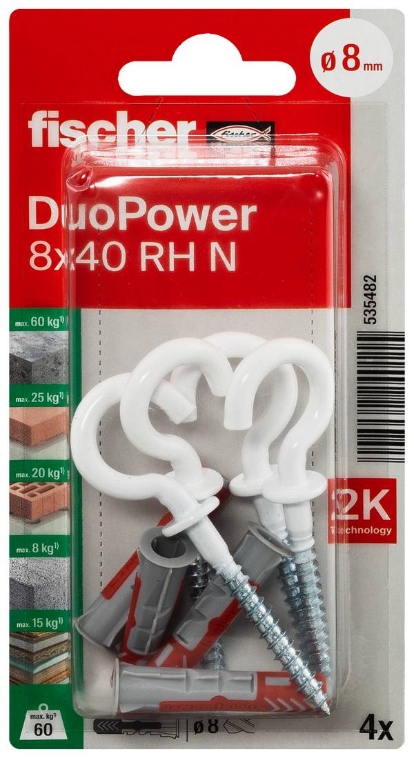 Fischer 535482 DuoPower 8 x 40 RH N K NV Dowel set 40 mm 8 mm 1 Set
