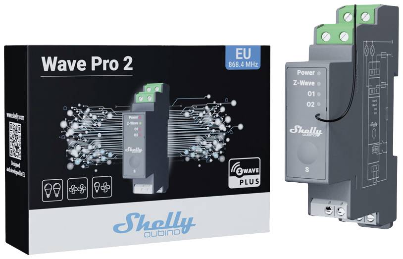 Shelly Shelly Qubino Wave PRO 2 DIN rail mount relay Z-Wave
