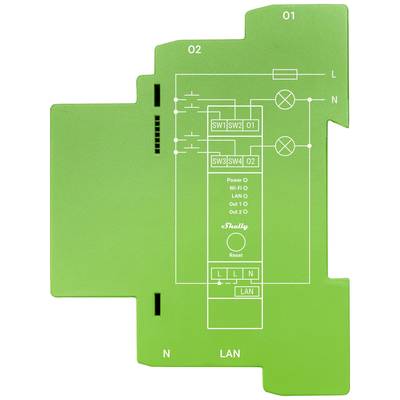 Electronic circuit board with circuit diagram. Shows wiring for LAN, power supply, switches SW1 to SW4, and network connections O1, O2.