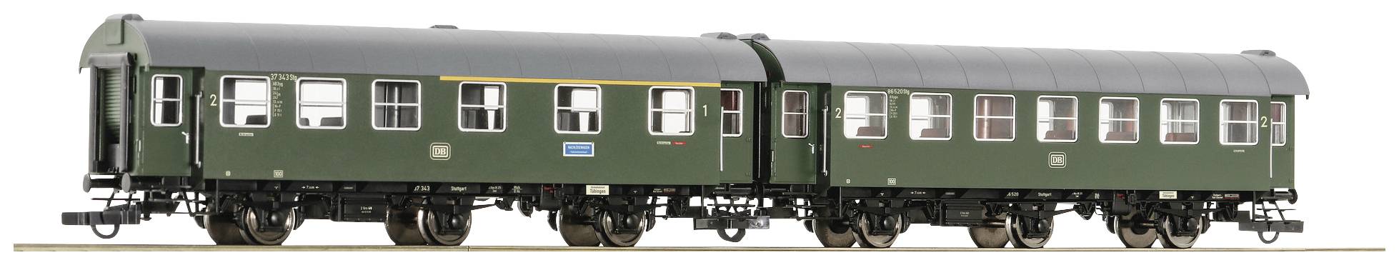 Image of Roco 6200038 H0 set of 2 1: Refurbished carriage of DB (1st/2nd Class AB3yg, 2. Class B3yge