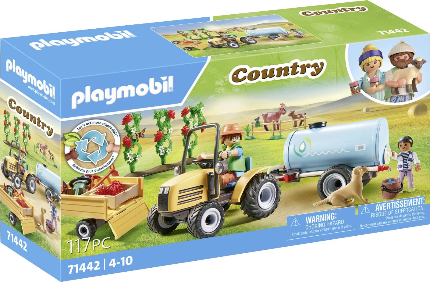 Playmobil® Country Tractor with trailer and water tank 71442