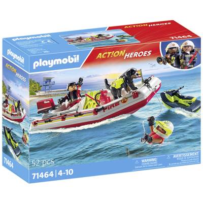 Image of Playmobil® ACT!ON HEROES Fire boat with Aqua Scooter 71464
