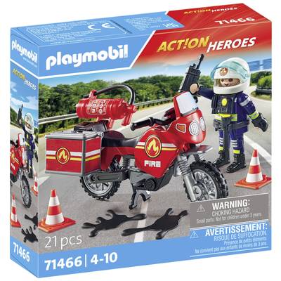 Image of Playmobil® ACT!ON HEROES Fire service motorcycle at the scene of the accident 71466