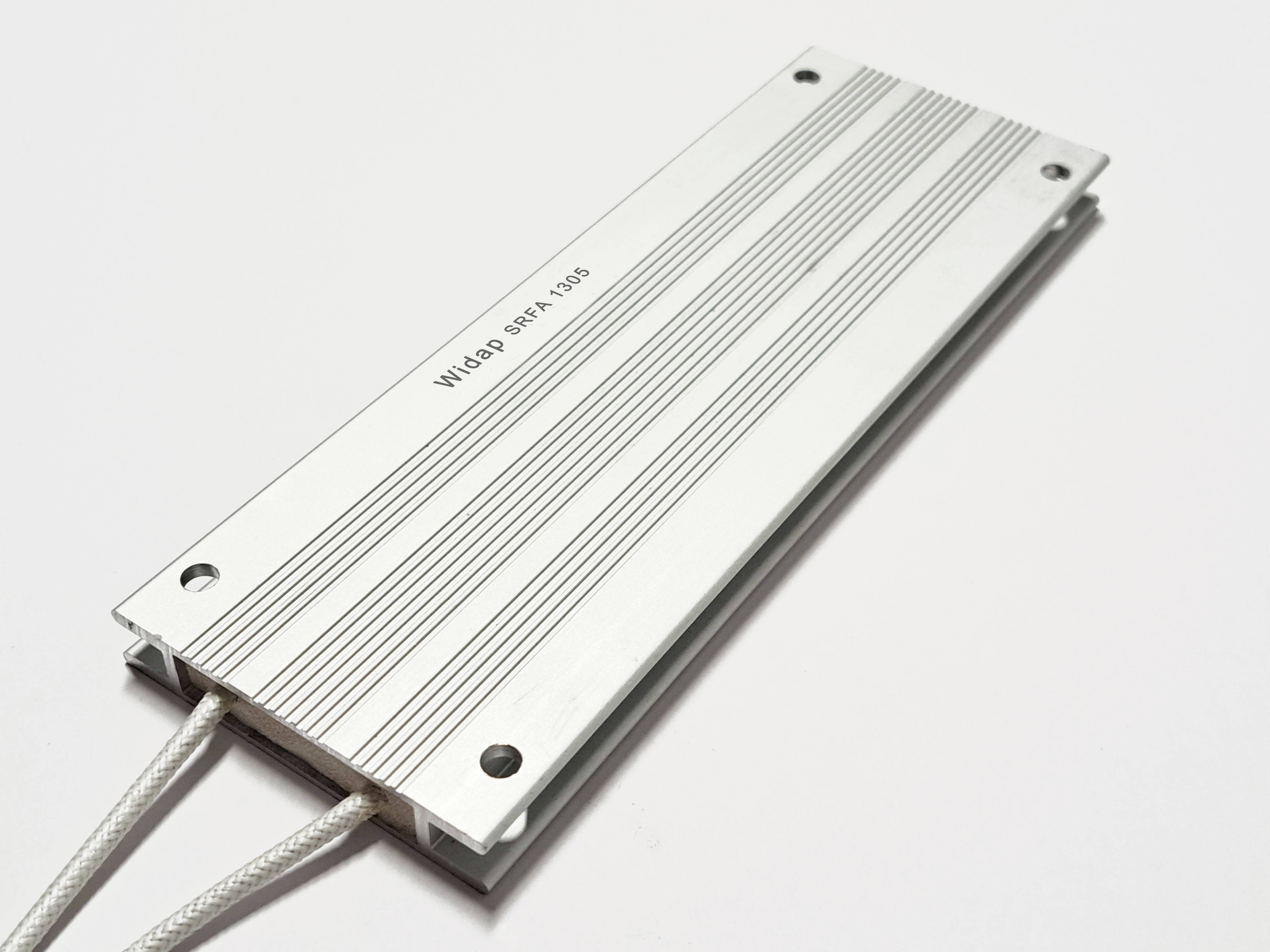A rectangular, silver heating element with a striped pattern and two white connecting cables, marked with 'WK4B RPT-A-150'.