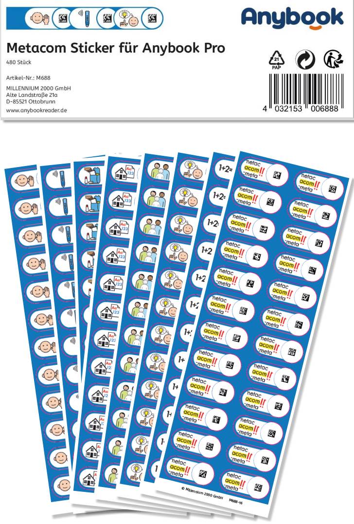 Anybook Sticker set Stickerset Metacom fuer Anybook Pro 480 pc(s)
