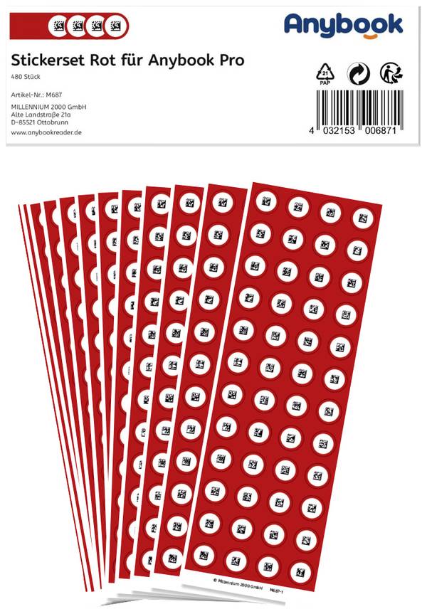 Anybook Sticker set Stickerset Rot für Anybook Pro 480 pc(s)