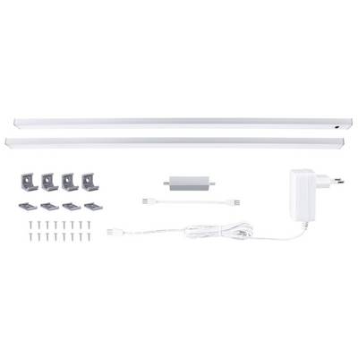'Under-Cabinet Lighting Set: Two LED strips, power supply, mounting brackets, connector piece and screws included. For cupboard lighting.'