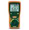 An orange-green digital earth resistance meter displays '168.2 kΩ' and '8.89 V' on its screen. Buttons: 'HOLD', 'TEST'.