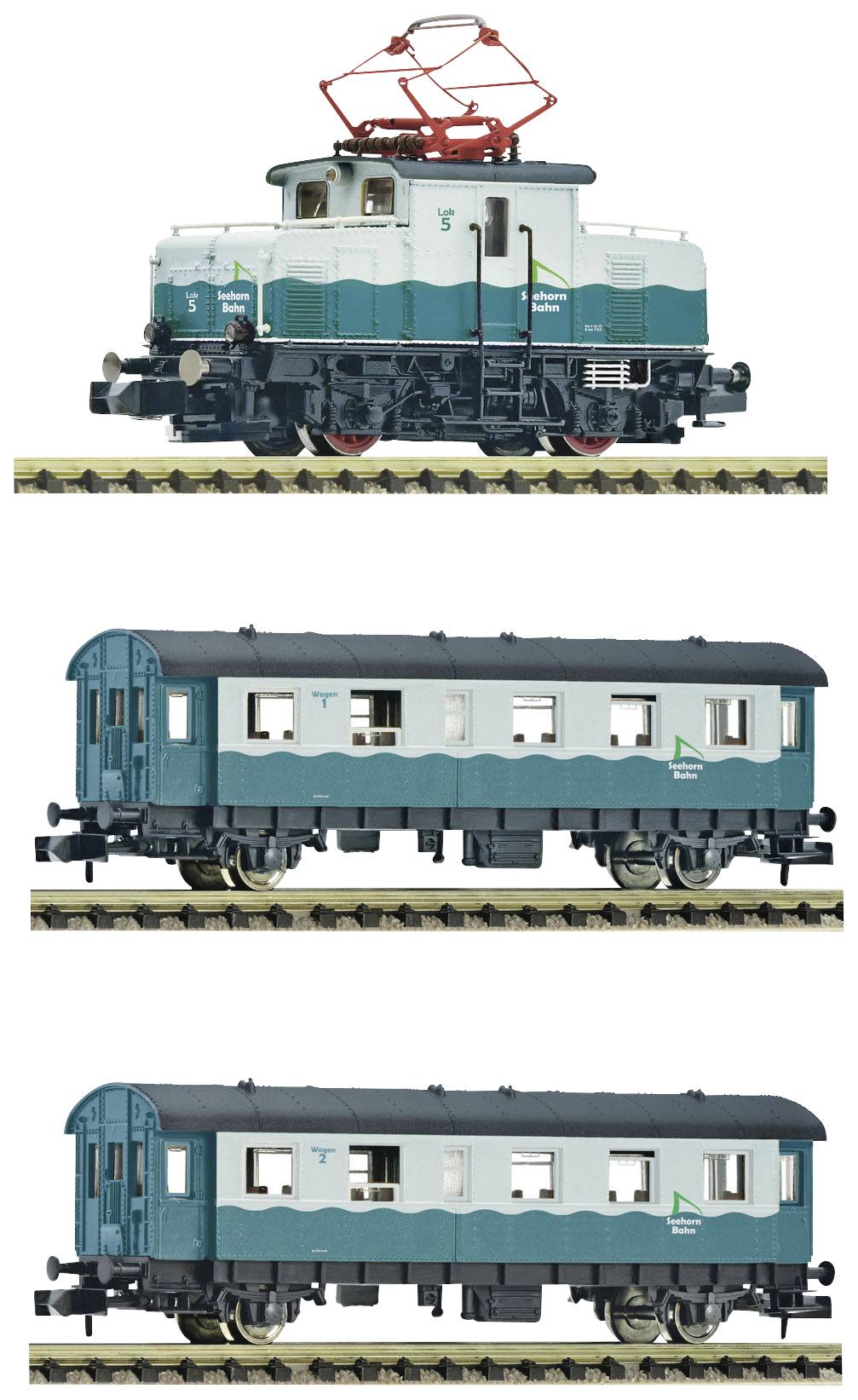 Fleischmann 5570001 N 3 pcs set cogwheel railway of Seehorn Bahn