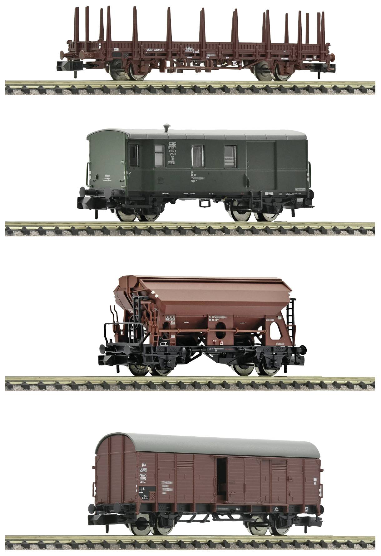 Fleischmann 6660044 N 4pc set goods wagon of DB