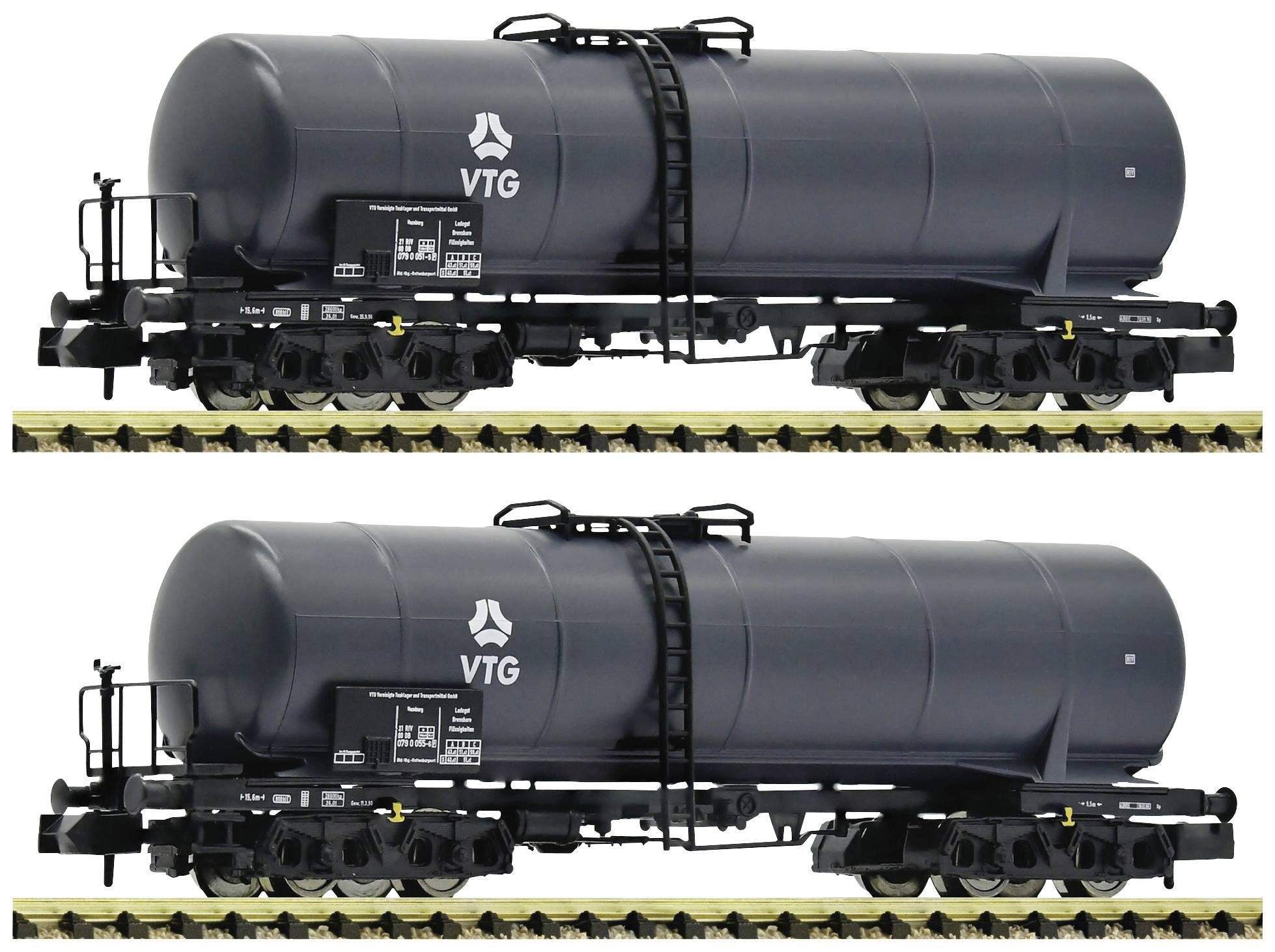 Fleischmann 825820 N set of 2 tank wagons of VTG