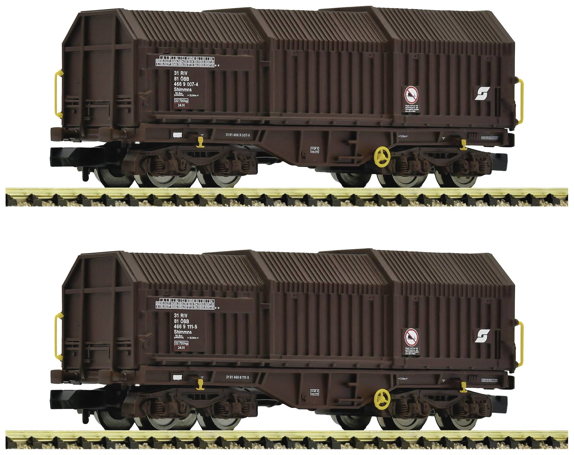 Fleischmann 6660035 N set of 2 telescopic hood wagon of OeBB