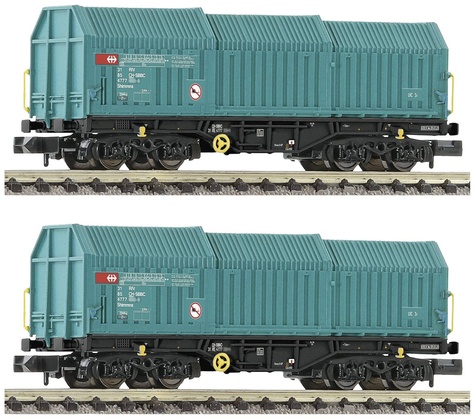 Fleischmann 6660037 N set of 2 telescopic hood wagon of SBB