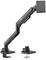 Adjustable Monitor Arm in Black with Two Mounting Options, Clamp and Through-Desk Mounting.
