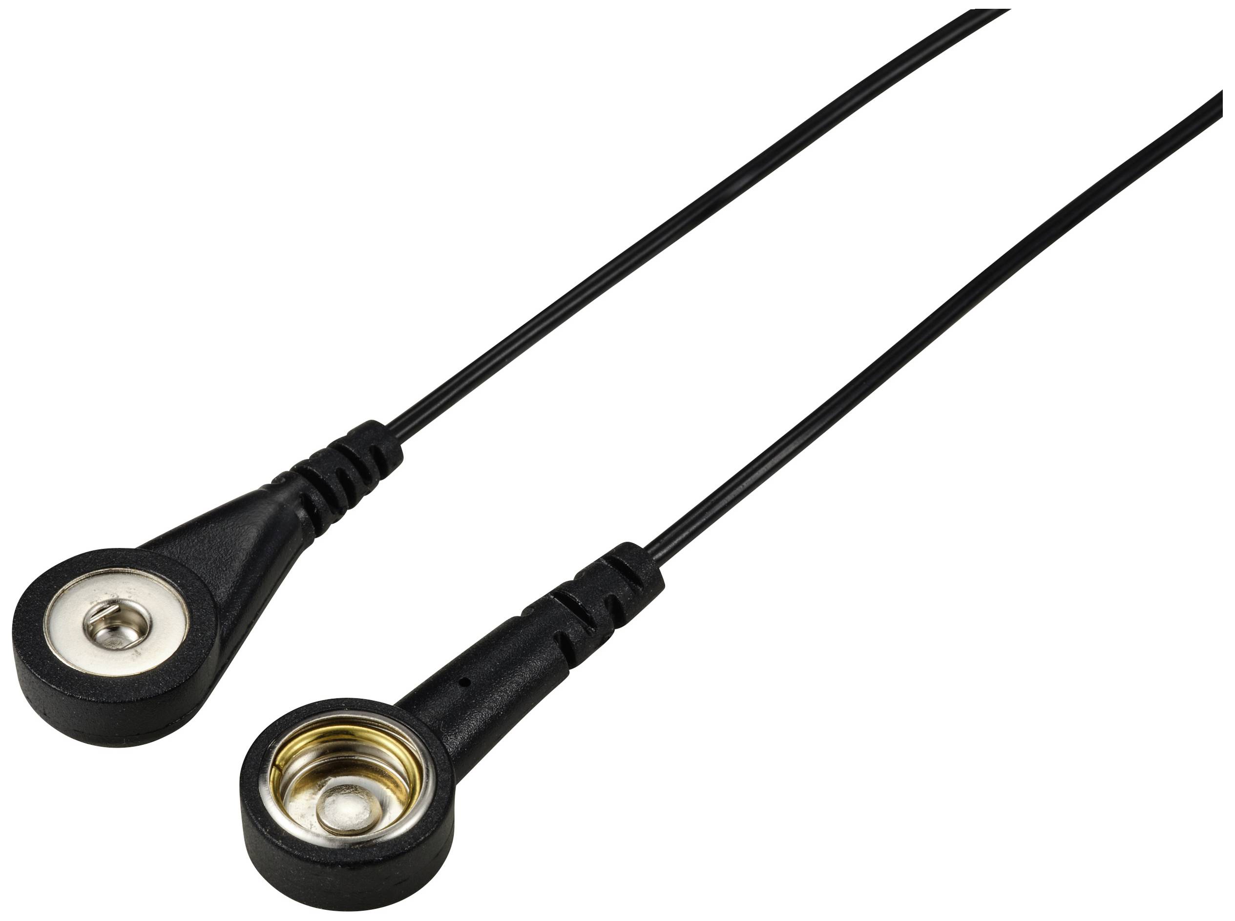 TRU COMPONENTS TC-12356292 ESD earth cable Black 2.40 m 4 mm stud and socket, 10 mm stud and socket